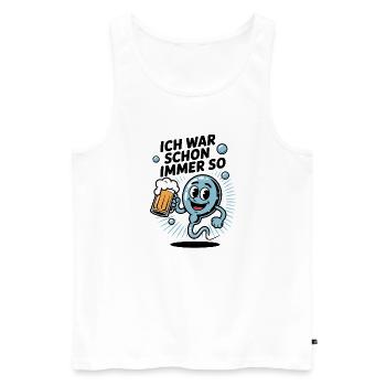 Lustiger Spruch Spermium mit Bierglas - Männer Premium Bio Tank Top - Weiß - Vorne - Michal (187cm)