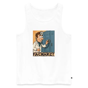 Facharzt by Rico Beck - Männer Premium Bio Tank Top - Weiß - Vorne - AI Model Male 178 light (178cm)