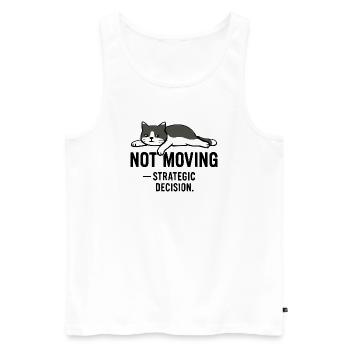 T-shirt Lazy cat – Not moving - Débardeur bio Premium Homme - blanc - Devant - Michal (187cm)
