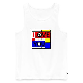 Abstrakte Liebe und Du Geometrisches Design - Männer Premium Bio Tank Top - Weiß - Vorne - Michal (187cm)