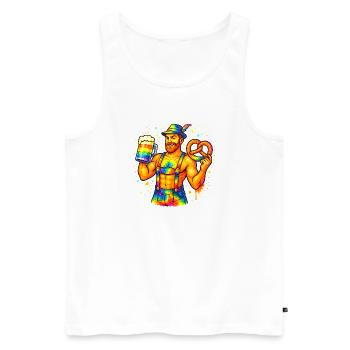 pride bavarian - Männer Premium Bio Tank Top - Weiß - Vorne - Michal (187cm)