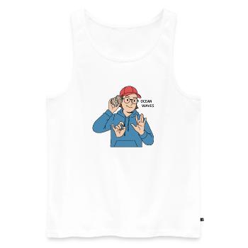 Sign Language Ocean Waves - Men's Premium Organic Tank Top - white - Front - AI Model Male 178 light (178cm)