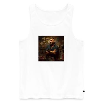 Ich schraub, also bin ich - Männer Premium Bio Tank Top - Weiß - Vorne - Michal (187cm)