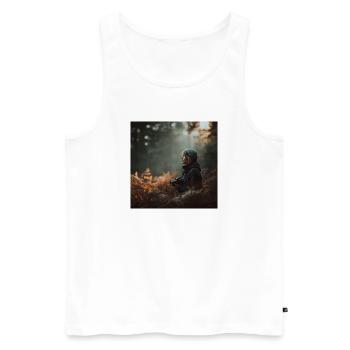 Fotografie als Therapie – Blende auf, Welt aus - Männer Premium Bio Tank Top - Weiß - Vorne - Michal (187cm)