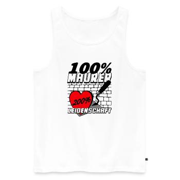 Mason Passion 200% Heart - Men's Premium Organic Tank Top - white - Front - AI Model Male 178 light (178cm)