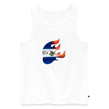Flagge von El Salvador - Der Retter - Ninja - Männer Premium Bio Tank Top - Weiß - Vorne - Michal (187cm)