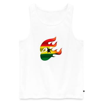 Ghana Flag - Ghana - Ninja - Men's Premium Organic Tank Top - white - Front - Michal (187cm)
