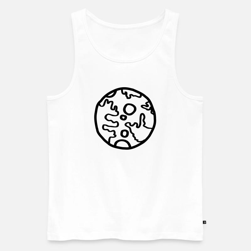 Planet Space Doodle Einfach - Männer Premium Bio Tank Top - Weiß