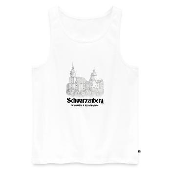 Schwarzenberg Schlossblick - Männer Premium Bio Tank Top - Weiß - Vorne - Michal (187cm)