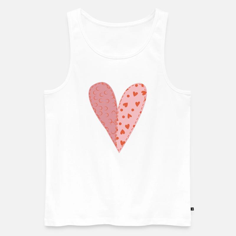 Patchwork Herz Nr. 9 - Männer Premium Bio Tank Top - Weiß