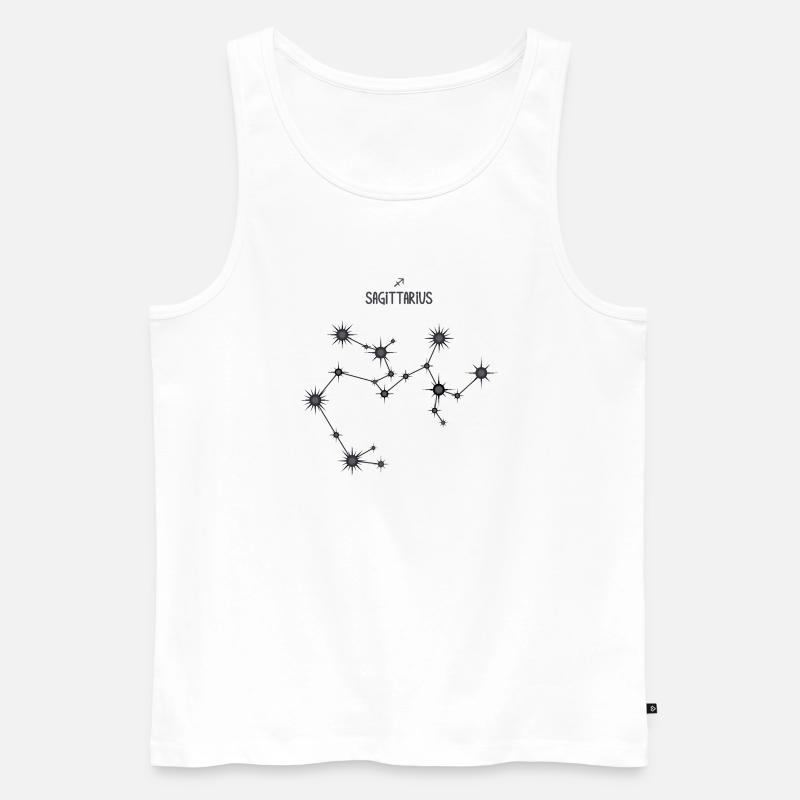 Schütze Sternzeichen Sternbild Schwarz & Grau - Männer Premium Bio Tank Top - Weiß