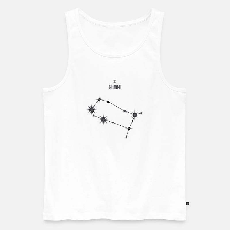 Zwillinge Sternzeichen Sternbild Schwarz & Grau - Männer Premium Bio Tank Top - Weiß