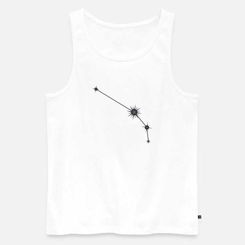 Widder Stern Sternbild Sternzeichen Schwarz & Grau - Männer Premium Bio Tank Top - Weiß