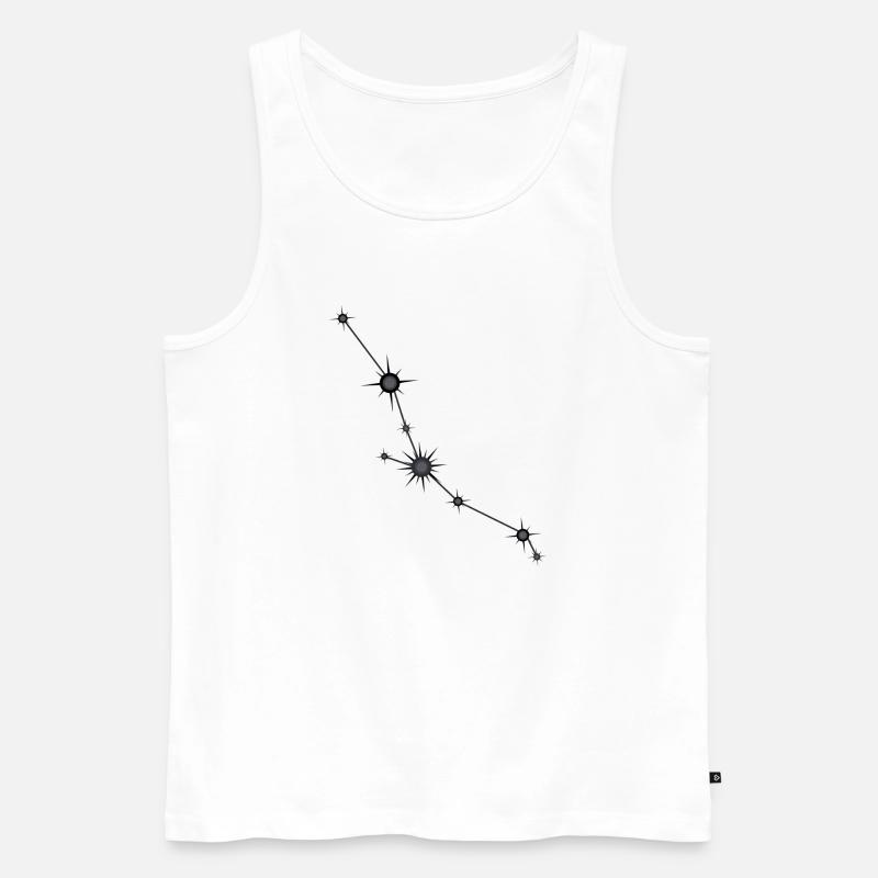 Stier Stern Sternbild Sternzeichen Schwarz & Grau - Männer Premium Bio Tank Top - Weiß
