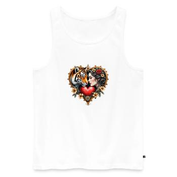 Jungle Heart & Love Tattoo - Men's Premium Organic Tank Top - white - Front - Michal (187cm)