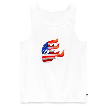 Drapeau des États-Unis - USA - Ninja - Débardeur bio Premium Homme - blanc - Devant - Michal (187cm)