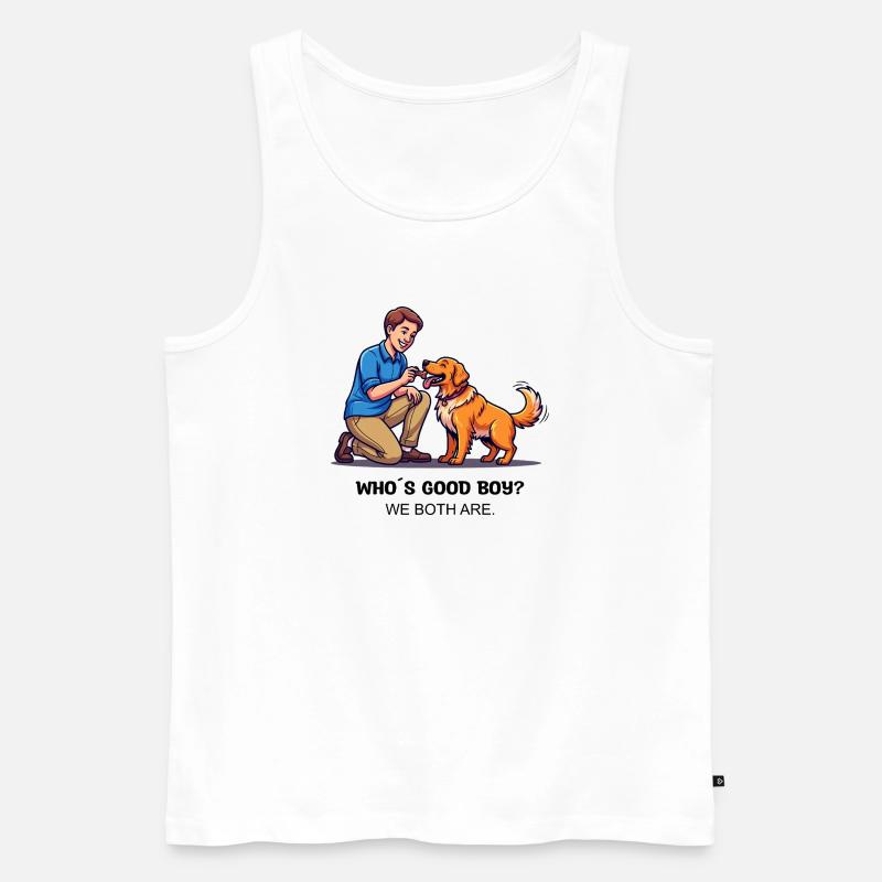 Who's Good Boy? We both are. - Männer Premium Bio Tank Top - Weiß
