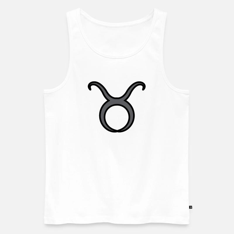 Stier Sternzeichen Symbol Schwarz & Grau - Männer Premium Bio Tank Top - Weiß
