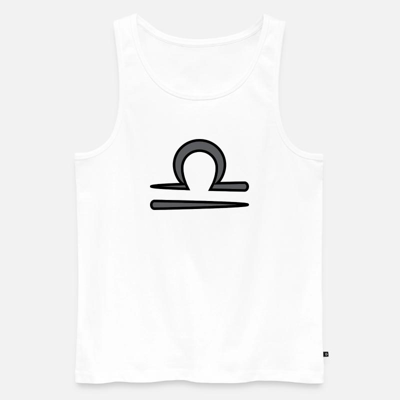 Waage Sternzeichen Symbol Schwarz & Grau - Männer Premium Bio Tank Top - Weiß