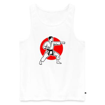Karate Oi-Zuki - Men's Premium Organic Tank Top - white - Front - AI Model Male 178 light (178cm)