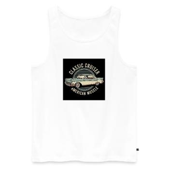 Klassischer amerikanischer Muscle Cruiser - Männer Premium Bio Tank Top - Weiß - Vorne - AI Model Male 178 light (178cm)