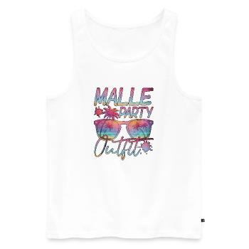 Malle Party Outift with Palm Trees and Sunglasses - Men's Premium Organic Tank Top - white - Front - Michal (187cm)