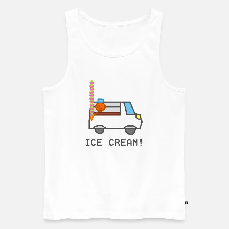 Eiswagen mit lächelnder Figur - Männer Premium Bio Tank Top - Weiß