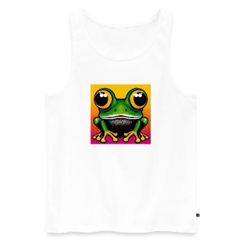 grenouille - Débardeur bio Premium Homme - blanc - Devant - Michal (187cm)
