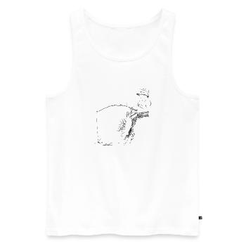 Angler - Männer Premium Bio Tank Top - Weiß - Vorne - Michal (187cm)