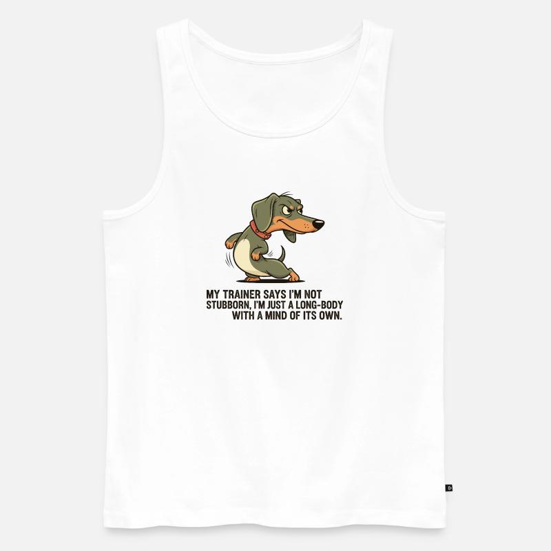Langkörper mit eigenem Kopf - Männer Premium Bio Tank Top - Weiß