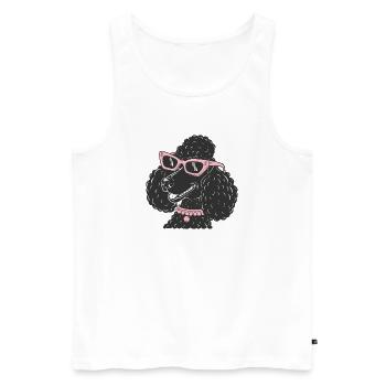Drôle de caniche - Débardeur bio Premium Homme - blanc - Devant - Michal (187cm)