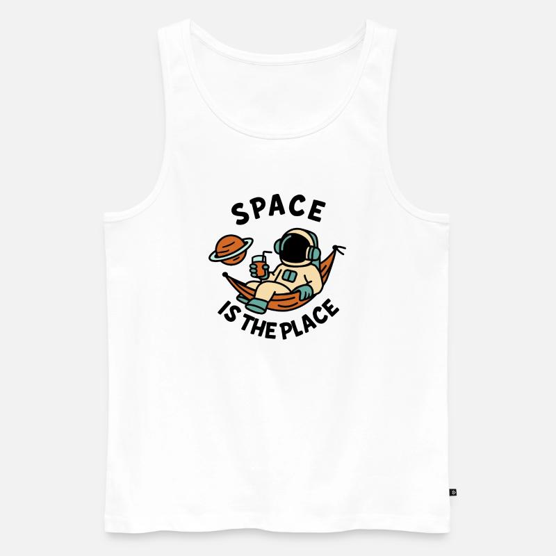 Space Explorer Astronaut Entspannendes Design - Männer Premium Bio Tank Top - Weiß