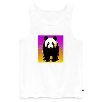 panda - Men's Premium Organic Tank Top - white - Front - Michal (187cm)