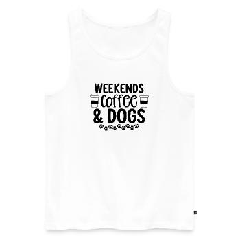 Wochenenden Kaffee Und Hunde - Männer Premium Bio Tank Top - Weiß - Vorne - Michal (187cm)