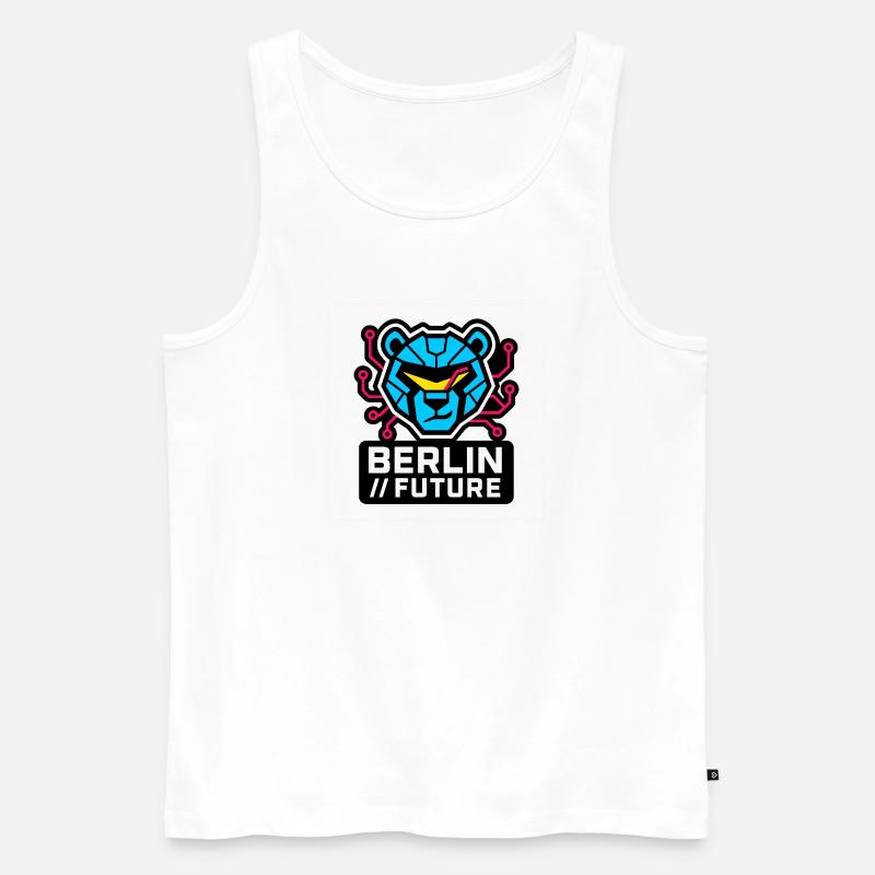 Berlin Future – Cyber Bear - Männer Premium Bio Tank Top - Weiß