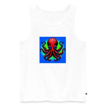 Octopus - Men's Premium Organic Tank Top - white - Front - Michal (187cm)