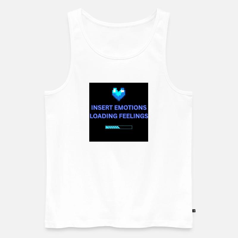 INSERT EMOTIONS LOADING FEELINGS  - Männer Premium Bio Tank Top - Weiß
