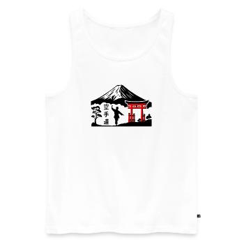 Karate Nature - Men's Premium Organic Tank Top - white - Front - AI Model Male 178 light (178cm)