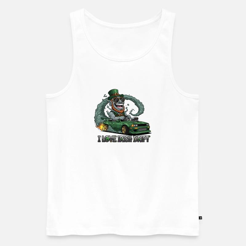 St. Patrick's Day Stunt Drift Design - Männer Premium Bio Tank Top - Weiß