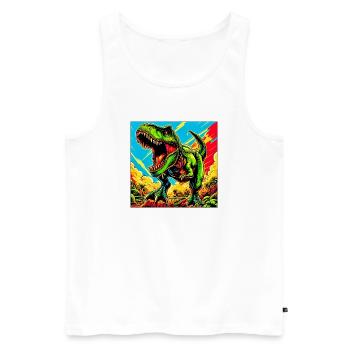 Dinosaurier - Männer Premium Bio Tank Top - Weiß - Vorne - Michal (187cm)