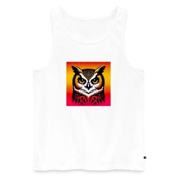 Eule - Männer Premium Bio Tank Top - Weiß - Vorne - Michal (187cm)