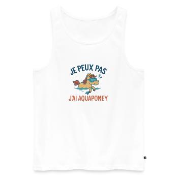 Je peux pas, j’ai aquaponey - Débardeur bio Premium Homme - blanc - Devant - Michal (187cm)
