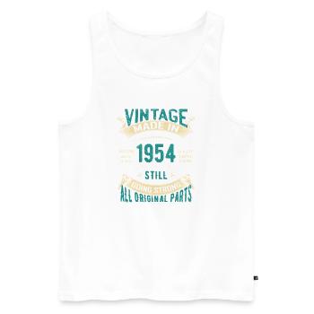 Design d'inspiration rétro vintage de 1954 - Débardeur bio Premium Homme - blanc - Devant - Michal (187cm)