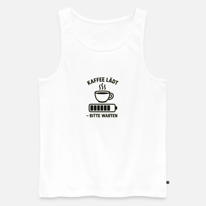 Kaffee lädt – bitte warten - Männer Premium Bio Tank Top - Weiß