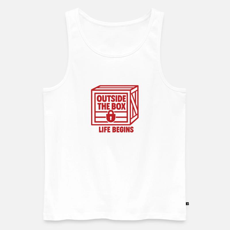 Über den Tellerrand hinaus - das Leben beginnt - Männer Premium Bio Tank Top - Weiß