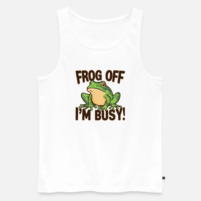 Frosch mit Blick auf das Wesentliche - Männer Premium Bio Tank Top - Weiß