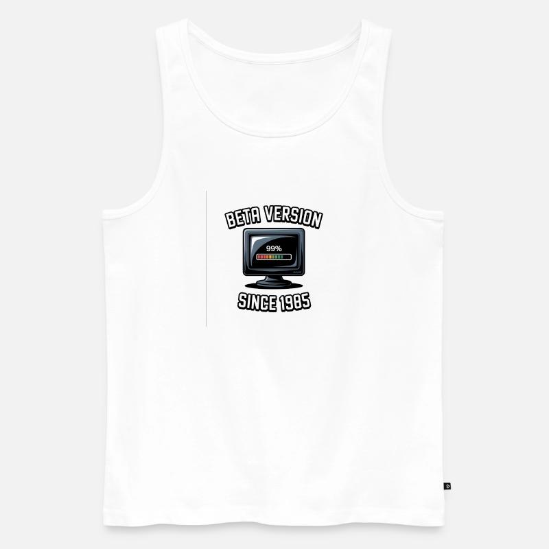 Retro Computer Fortschritt Design - Männer Premium Bio Tank Top - Weiß