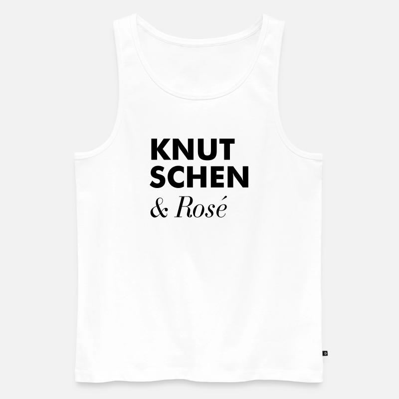 Knutschen Rosé Sommer Tshirt - Männer Premium Bio Tank Top - Weiß