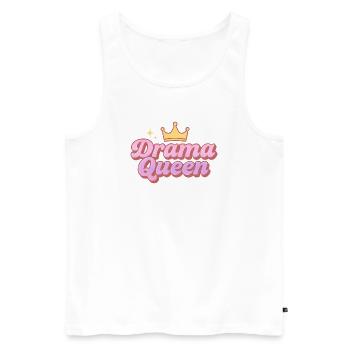 Drama Queen - Men's Premium Organic Tank Top - white - Front - Michal (187cm)