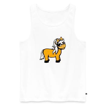 cheval fille femme mignonne jolie femme arc - Débardeur bio Premium Homme - blanc - Devant - Michal (187cm)